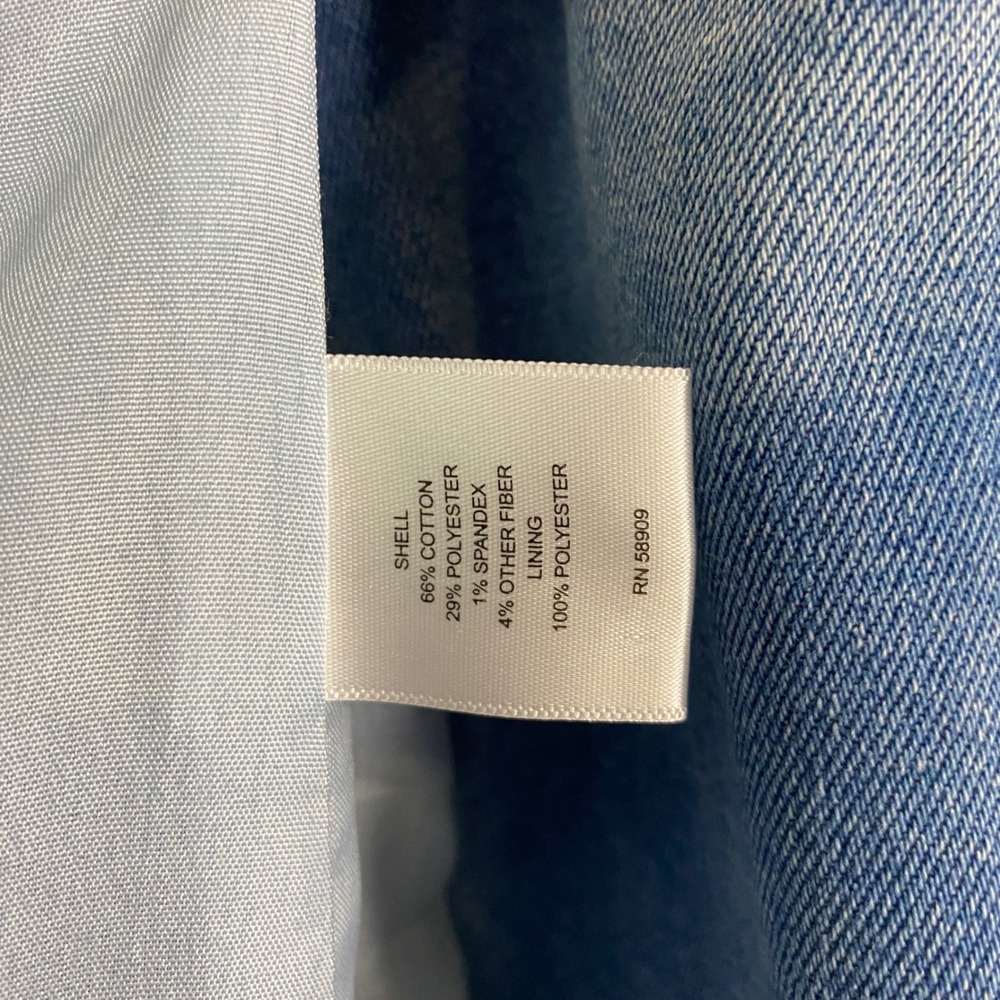 A Loves A Blue Denim Double Breasted Blazer Jacket Small Notch Collar Preppy - Picture 4 of 5